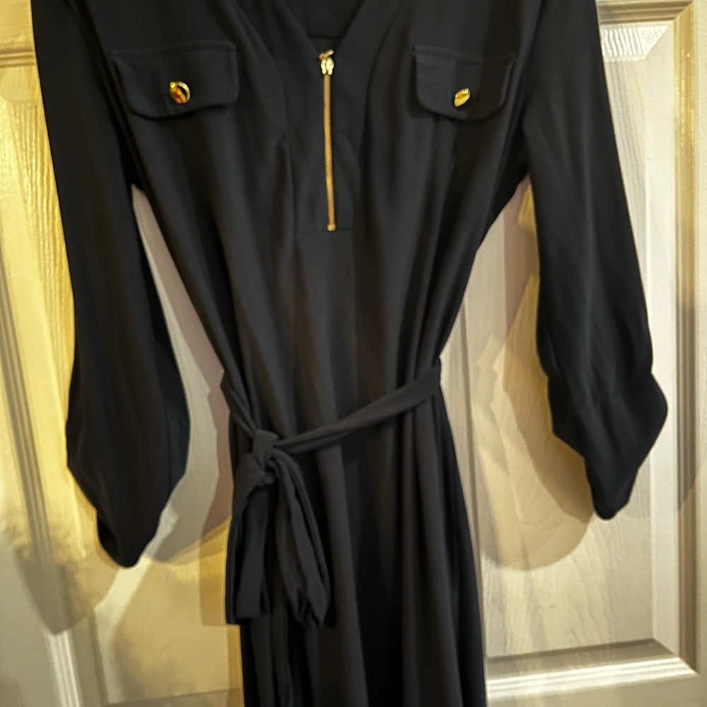 Emma & Michele Black Dress with Gold Details